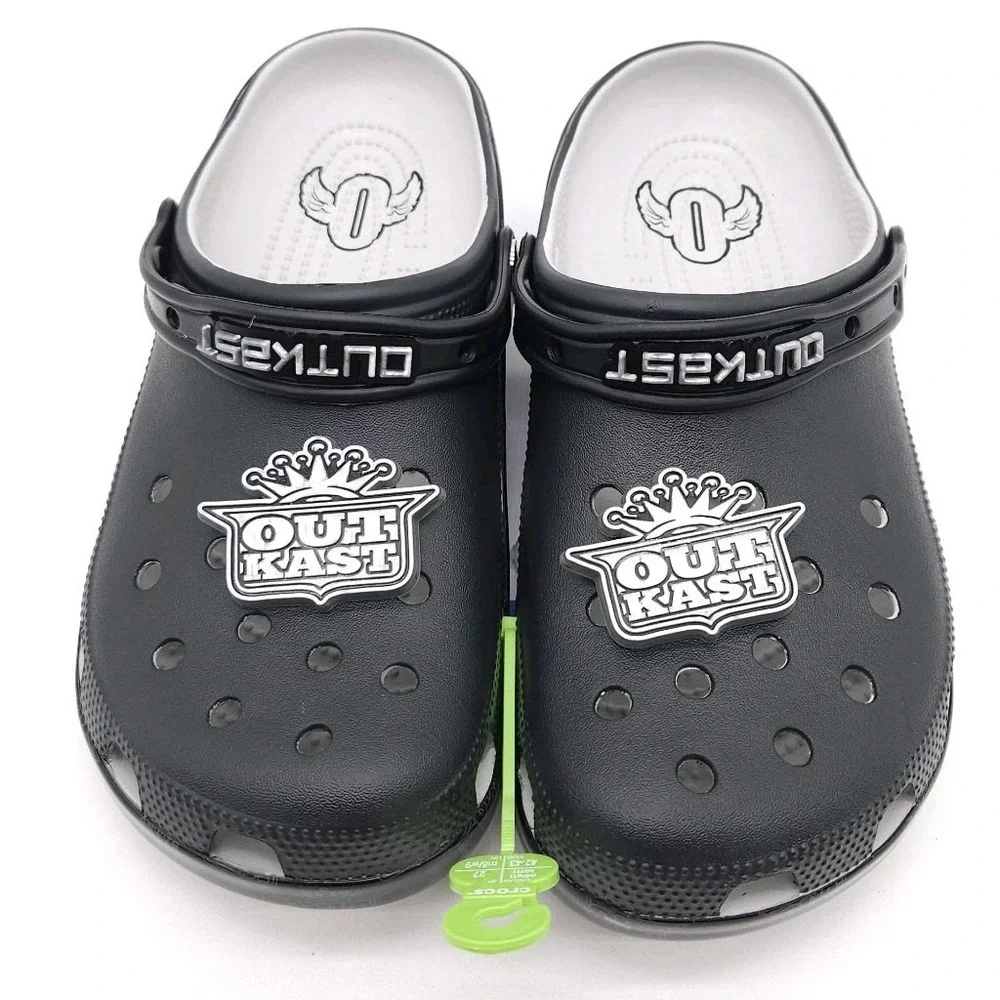 Crocs Mens 9 Womens 11 Black Outkast Classic Clog Slip On Shoe Hip Hop Rap Music